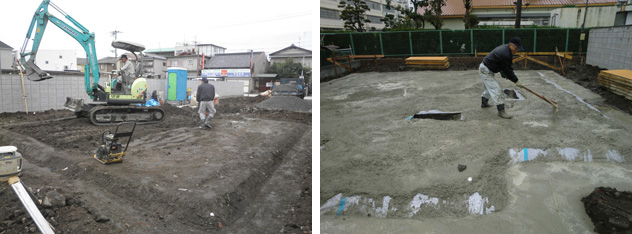 地盤改良完了・防湿処理