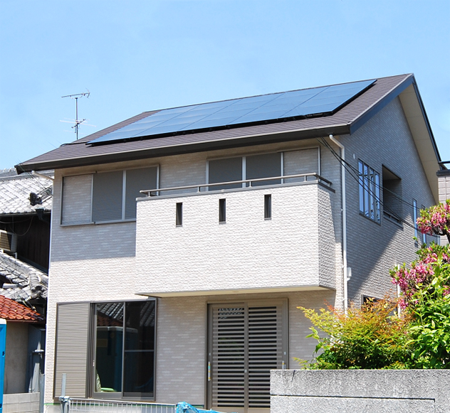 太陽光発電・オール電化の省エネエコ住宅 38坪 2階建て住宅の間取り 門真市